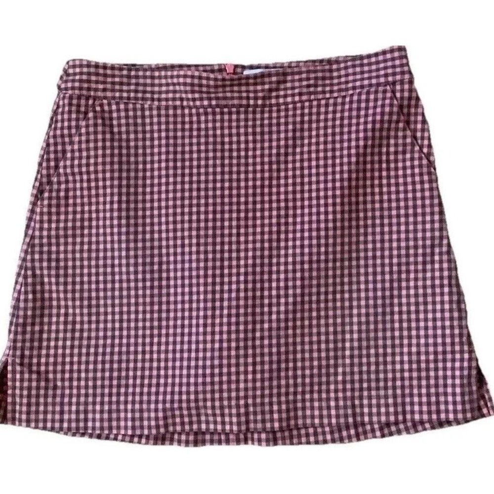 Lady Hagen Skort 8 Coral Plaid Front And Back Pockets Golf Pickleball Tenniscore